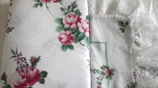 VINTAGE Gorgeous Pink Floral/Lace Frilled Single Duvet Cover & Pillowcase