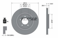 2X Bremsscheibe Hinten Textar 92296203 FÜR Hyundai