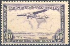 Belgio Congo 1934 posta aerea buon francobollo molto fine MNH. Valore catalogo: 13,50 €