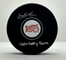 Simon Edvinsson Autographed 100th Ann Detroit Red Wings Hockey Puck ! Hockeytown
