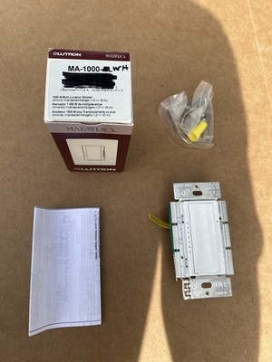 Lutron, MA-1000-WH, Wall Switch Digital Fade Dimmer 1000w Dimmable Light