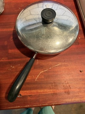 Vintage Revere Ware 8  Copper Clad Skillet Stainless Steel Fry Pan w/ Lid USA