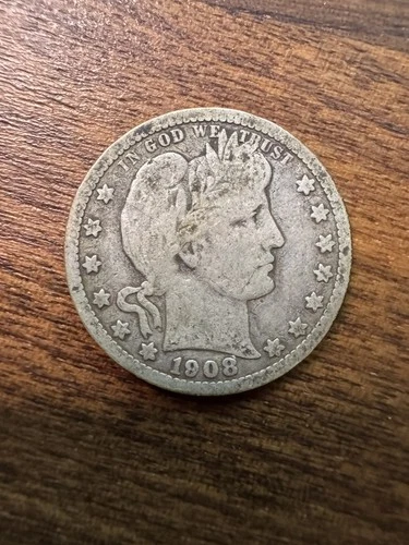 1908-O Silver Barber Quarter