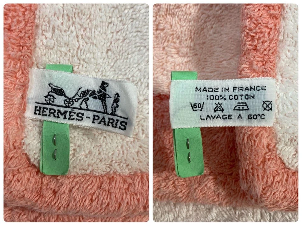 HERMES Paris Beach Towel Panda Pink 60㎝x90cm Cotton excellent gift - Image 3 of 4