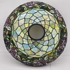 New ListingVtg Tiffany Style Stained Glass Lamp Shade Flowers Floral 18" Diameter