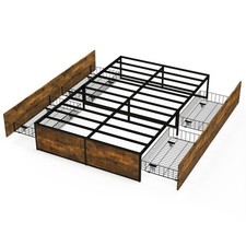 Small Double Iron Bed Frame Heavy-Duty Platform Bed Base Mattress Foundation