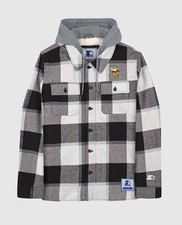 Starter Men's Minnesota Vikings The Big Joe Sherpa Lined Plaid Jacket Size S