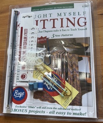 Boye # 6398 ''I Taught Myself Knitting'' Kit Supplies with Magazine