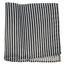 NWOT Italo Ferretti Blue Black Striped Silk Pocket Square Italy 12"