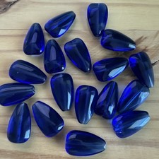 18 ROYAL BLUE TEAR DROP GLASS LAMP WORK BEADS - approx 25mm DIY Jewelry making