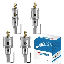 4 Pcs TCT Hole Saw Drill Bit Set 3/4” to 1-1/2” Tungsten Carbide Hole Saws Kit