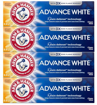Arm & Hammer Advance White Toothpaste, Clean Mint Flavor, Stain Defense, 4 Pack
