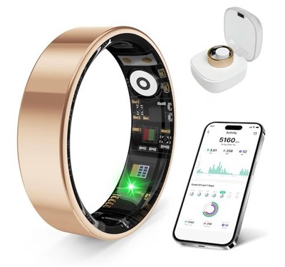 Smart Activity Tracker Ring, Sleep & Steps, Rose Gold,  Sizes 8, iOS/Andro 