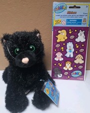 Webkinz Black Cat HM135 - 8" - NEW w/ SEALED CODE  SEALED STICKER SHEET W/ CODE