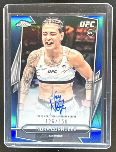 2026 Topps Chrome UFC Nora Cornolle Auto RC Blue Refractor Rookie #/150