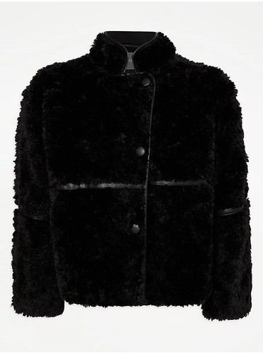 New Lady’s George Black Short Teddy Jacket Label S Fits UK M / 12-14 EU 40-42 - Picture 6 of 17