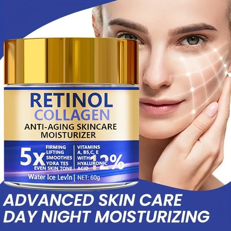 Retinol & Collagen Face Cream 60g Anti Aging Firming Moisturizer Hyaluronic Acid