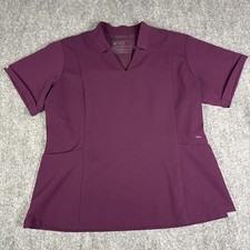 Figs Scrub Top Women's XL Inala Deep Purple Short Sleeve W22SW1036
