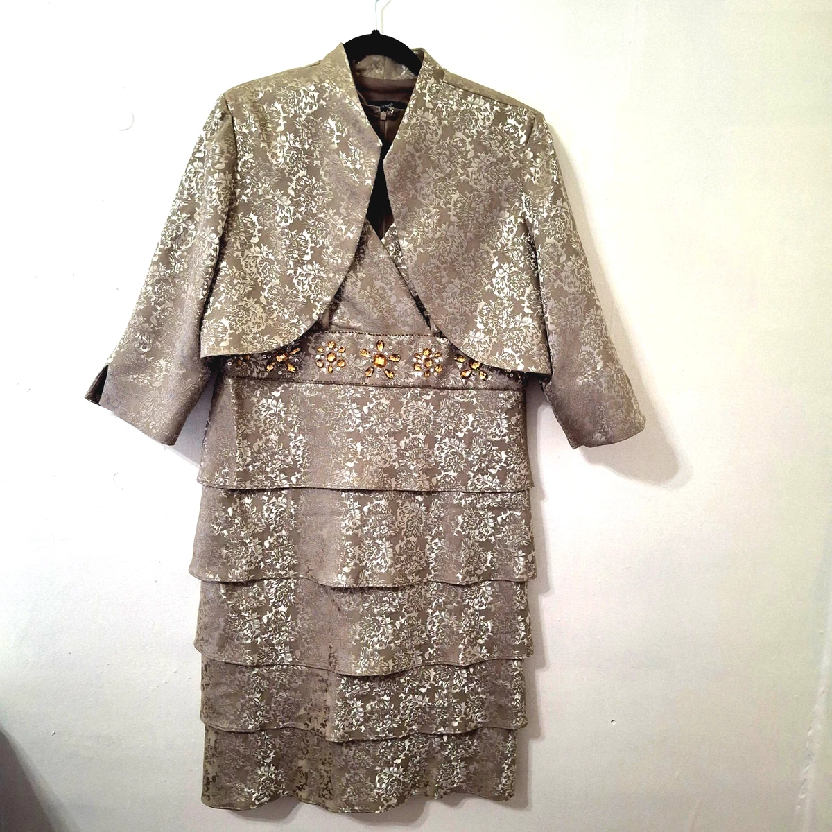 r & m richards beaded dress & flyaway jacket Amazon.com: R&M Richards Women's Flyaway Chiffon Jacket & Shift Lace  Glitter Dress W/Beaded Neckline