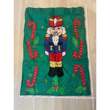 Vintage Outdoor Porch Flag Winter Holiday Christmas Nutcracker Candy Canes JL