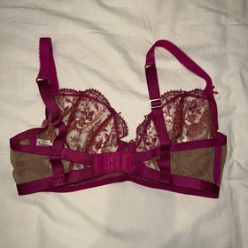 Dita Von Teese Pink Floral Pattern Bra 32DD And Panties Size Small Set
