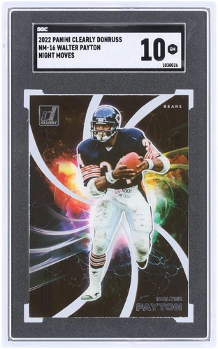 Walter Payton Bears 2022 Panini Clearly Donruss Night Moves #NM-16 SGC 10 Card