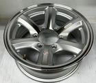 15x6  6 Lug  Silver Machined  Aluminum Bearcat  Trailer Wheel  SR001 156655 SMLS