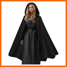 Renaissance Hooded Cloak for Women Men, Gothic Medieval Vintage Cape Hallowee...