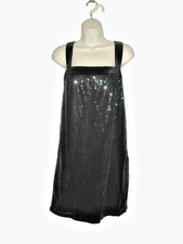 NWT $109 Bar III Womens Black Sequined Mini Cocktail and Party Dress L