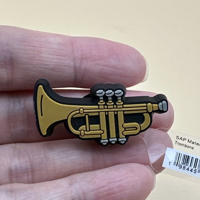 Crocs - Jibbitz Trombone - 100% Authentic Rare !! Shoes Charms Music Instrument