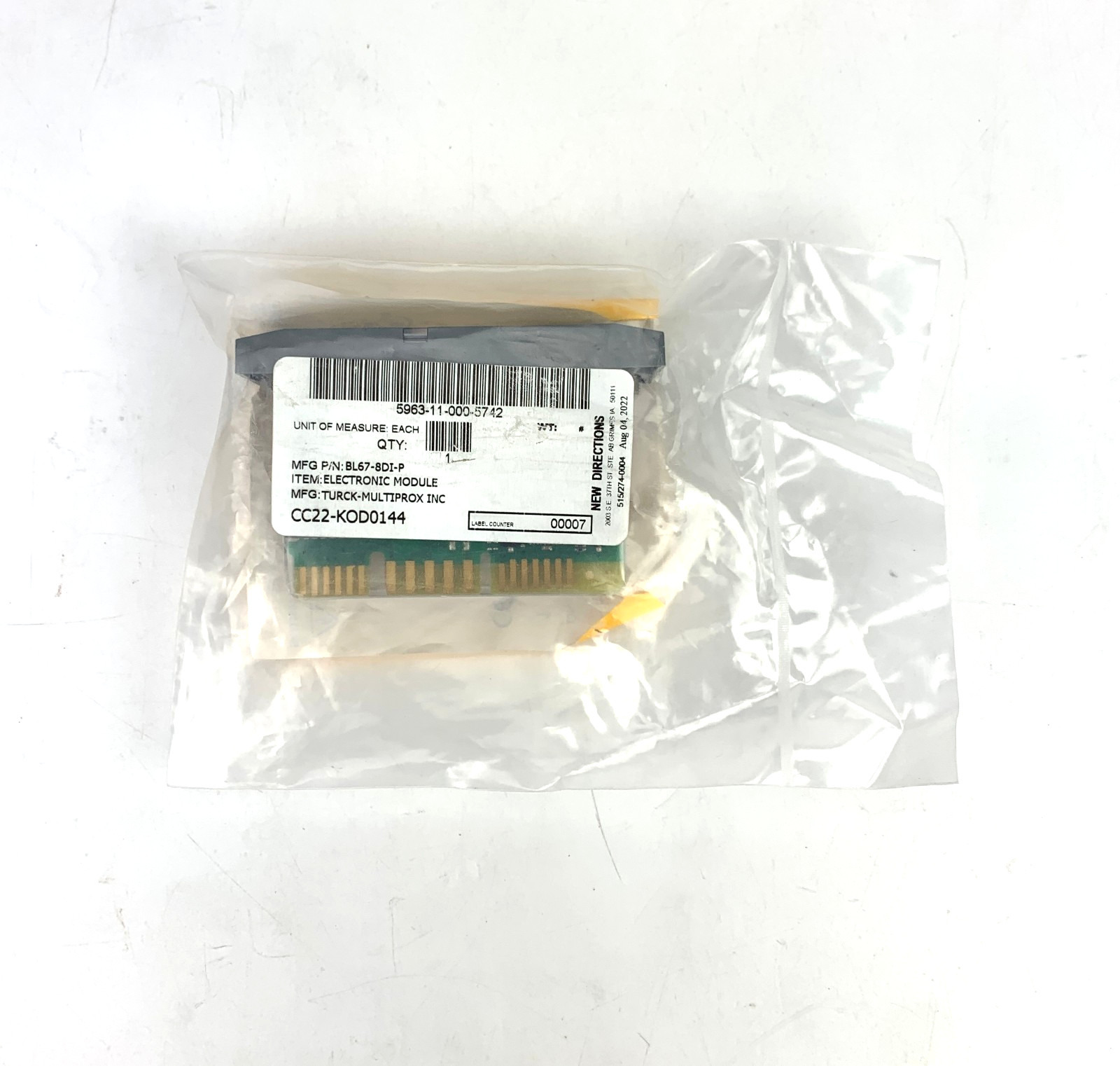 NEW Turck BL67-8DI-P 8 Input Base Module
