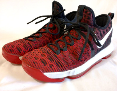 Nike KD 9 Hard Work Basketball Shoes, Sneakers, University Red Blk White, Mens 8