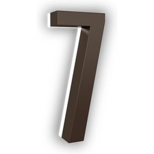 7" LED House Numbers, ABS, Backlit 5000K, Bronze Finish, Modern, Outdoor