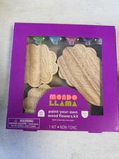 Mondo Llama Paint Your Own Wood Flowers Kit paint  brushes included