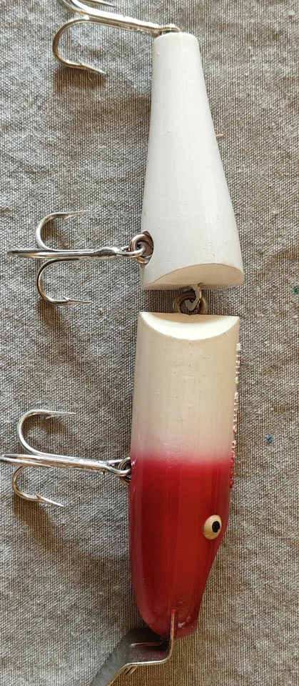 PIKIE articulado Creek Chub 6" en rojo/blanco para MUSKIE/Lucio/Pickerel/Bajo Foto 3 de 3