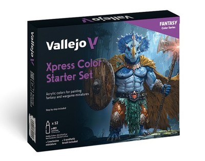 Vallejo 72209 XPRESS COLOR STARTER SET 12 COLORS + MINIATURE + SYNTHETIC BRUSH