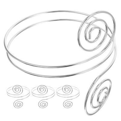 4 Pcs Punk Metal Bracelet Spiral Bangle Upper Arm Cuff Decorative