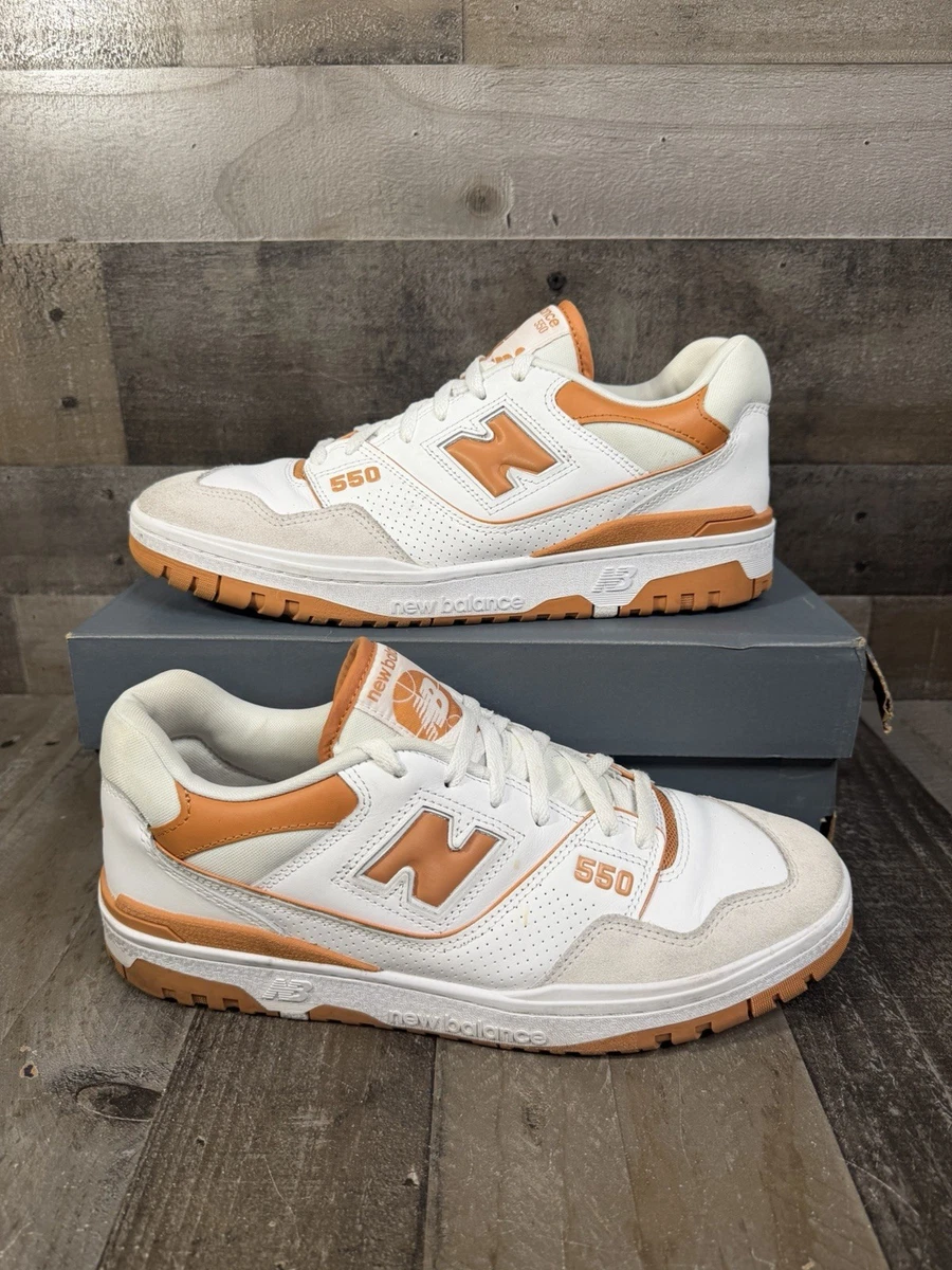 New Balance 550 White Burnt Orange Sneakers Retro BB550LSC Sz 11.5 # 318 New Balance 550 Burnt Orange White Casual Sneakers BB550LSC  main image 2