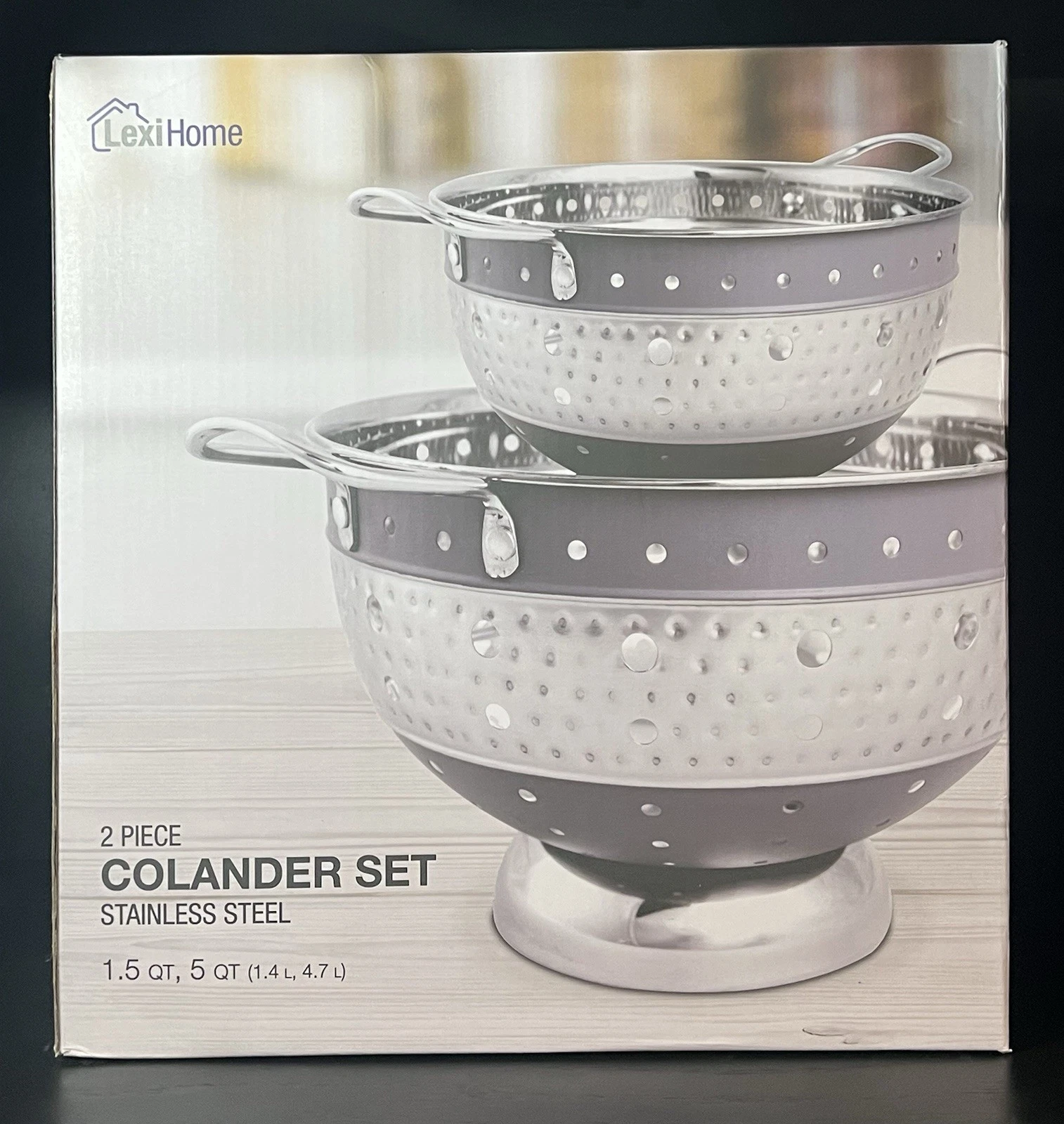Colander Stainless Steel 2 Piece Set 1.5 QT - 5 QT Lexihome New Sealed Box
Opens in a new window or