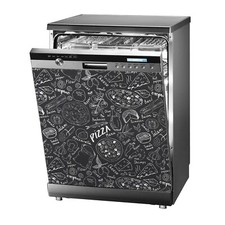 Adesivo sticker pellicola lavastoviglie lavastoviglie pizza italy cibo