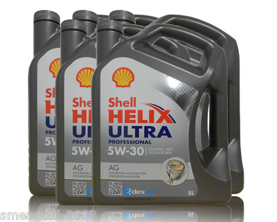 Shell Helix Ultra AG Professional 5W 30 5x5 Liter  Opel GM Dexos2 Motoröl