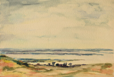 Ewald Becker-Carus 1902-1995 Hamburg / Watercolour 1932 Coast Sweden Stockholm