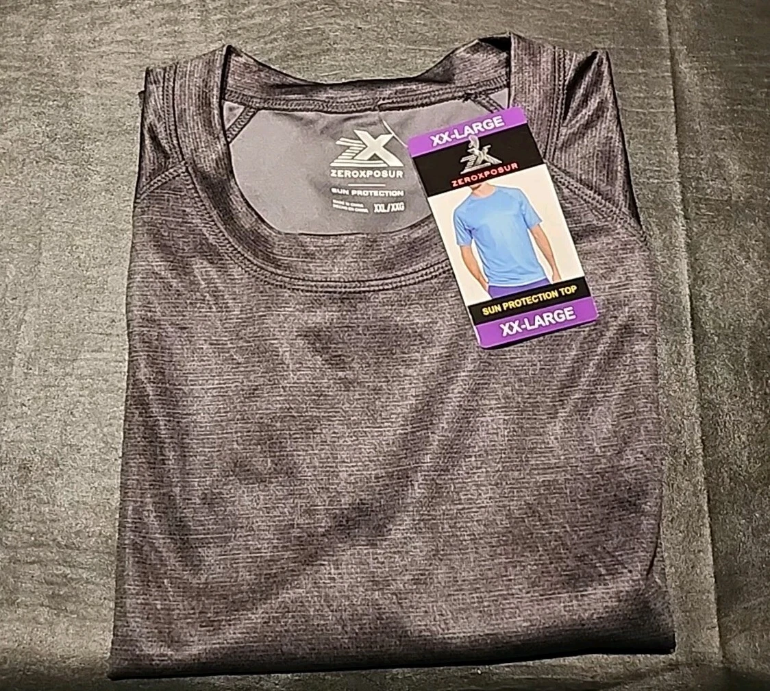 Mens Zeroxposur Tee T-shirt Sun Protection Top Short Sleeve Black XXL