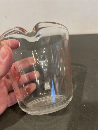Vintage PYREX Red Letter D-Handle Glass Measuring Cups 516 500 Ml Canada Corning - Picture 6 of 14