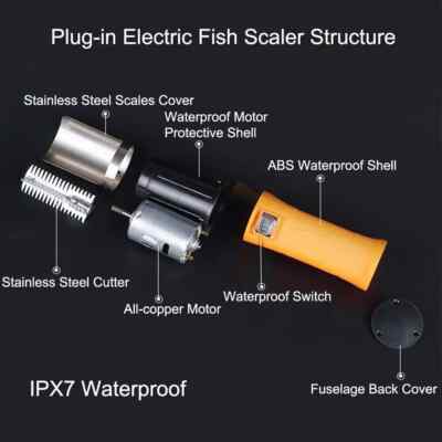 Speder Fish Scaler Corded Electric Fish Scale Remover Scraper Cleaner Kit