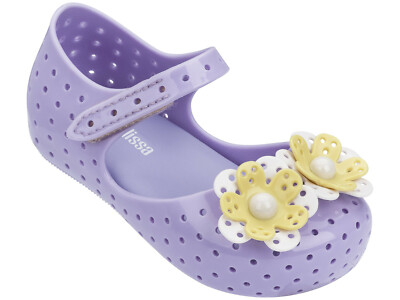 Genuine NEW Mini Melissa FURADINHA XII in Lilac/Yellow toddler size 5-12 