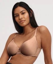Chantelle 38C Custom Fit C Jolie Memory Foam T-Shirt Bra NWOT 13B6 Mocha Mousse