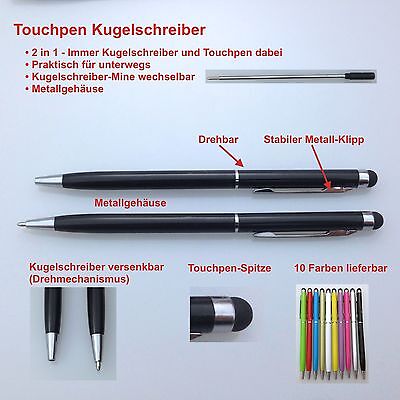 Kugelschreiber Touch Pen für Phone Pad Tablet Bling Strass Kristall 5 Farben