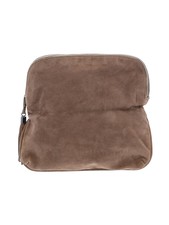 Massimo Dutti Women Brown Leather Clutch One Size