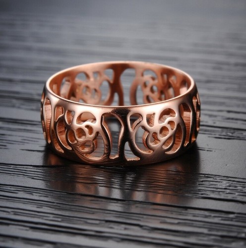 Dozen Roses Flower Ring Rose Gold Silver Band Size 5 - 10 Free Gift Box ...